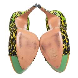 Casadei Multicolor Satin And Patent Leather Cap Toe Platform Pumps Size 37.5