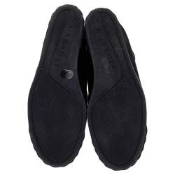 Pre Owned Casadei Black Suede Chain Detail Wedge High Top Sneakers Size 39