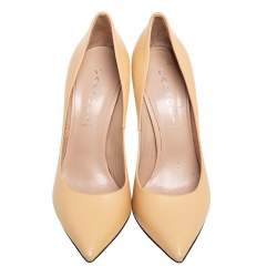 Pre Owned Casadei Beige Leather Pointed Toe Pumps Size 41