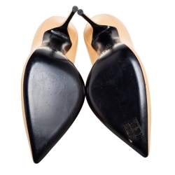 Pre Owned Casadei Beige Leather Pointed Toe Pumps Size 41