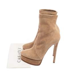 Pre Owned حذاء بوت للكاحل كاسادي سويدي بيج نعل سميك مقاس 37.5