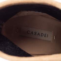 Pre Owned حذاء بوت للكاحل كاسادي سويدي بيج نعل سميك مقاس 37.5