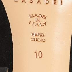 Pre Owned Casadei Black Suede Blade Pearl Pumps Size 40
