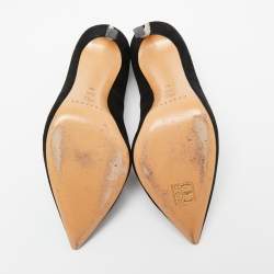 Pre Owned Casadei Black Suede Blade Pearl Pumps Size 40