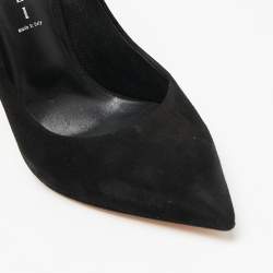 Pre Owned Casadei Black Suede Blade Pearl Pumps Size 40
