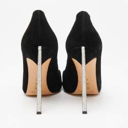 Pre Owned Casadei Black Suede Blade Pearl Pumps Size 40