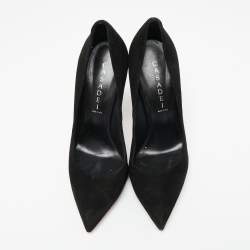 Pre Owned Casadei Black Suede Blade Pearl Pumps Size 40