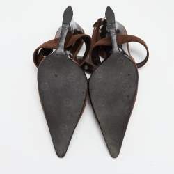 Casadei Brown Suede Ankle Strap Wedge Sandals Size 38