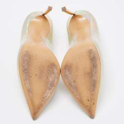 Pre Owned Casadei Metallic Holographic Patent Leather Blade Pointed Toe Pumps Size 40