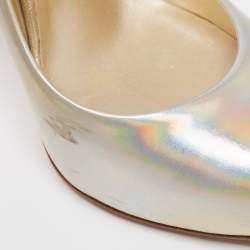 Pre Owned Casadei Metallic Holographic Patent Leather Blade Pointed Toe Pumps Size 40