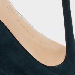 Pre Owned Casadei Green Suede V Neck Booties Size 40 