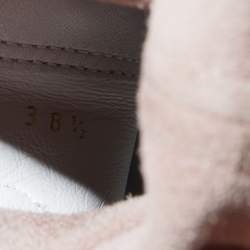 Pre Owned Casadei Nude Pink Suede and Leather Wedge Boots Size 38.5