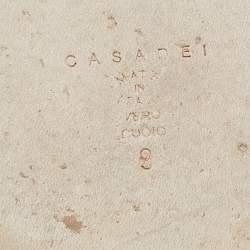 Pre Owned Casadei Black Laser Cut Leather Peep Toe Pumps Size 39