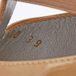 Pre Owned Casadei Beige Patent Leather Strappy Sandals Size 39