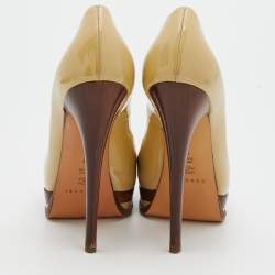 Casadei Beige Patent Leather Platform Pumps Size 39