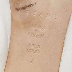 Pre Owned Casadei White Leather Scrunch Block Heel Pumps Size 37