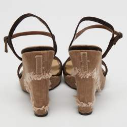 Casadei Brown Suede Espadrille Sandals Size 36