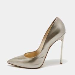 Casadei Metallic Leather Blade Pointed Toe Pumps Size 41