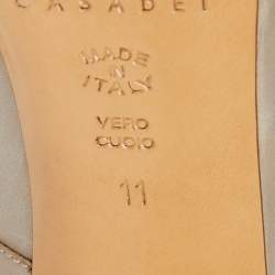 Casadei Metallic Leather Blade Pointed Toe Pumps Size 41