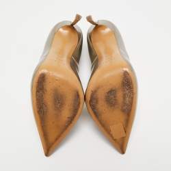 Casadei Metallic Leather Blade Pointed Toe Pumps Size 41