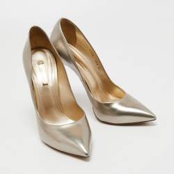 Casadei Metallic Leather Blade Pointed Toe Pumps Size 41