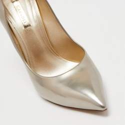 Casadei Metallic Leather Blade Pointed Toe Pumps Size 41