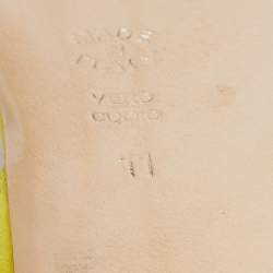 Pre Owned Casadei Yellow Suede and Patent Leather Ankle Strap Sandals Size 41