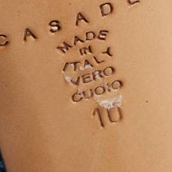 Pre Owned Casadei Blue/Black Lace and Leather Pumps Size 40