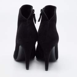Pre Owned Casadei Black Suede Ankle Boots Size 36.5
