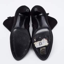 Pre Owned Casadei Black Suede Ankle Boots Size 36.5