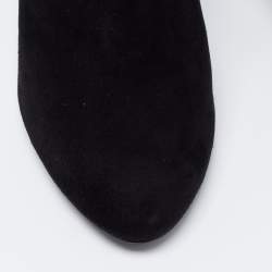 Pre Owned Casadei Black Suede Ankle Boots Size 36.5