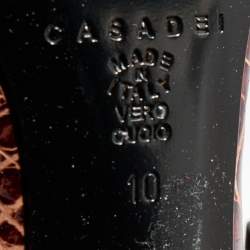 Pre Owned Casadei Brown Croc Embossed Leather Pointed Toe Pumps Size 40