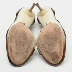 Pre Owned Casadei Black Leather Embellished Sandals Size 39