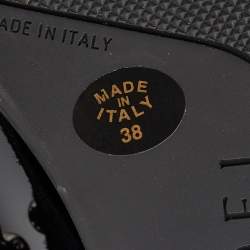 Pre Owned Casadei Black Suede Pearl Detail Fold Over Wedge Boots Size 38