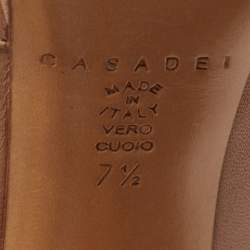 Casadei Beige Leather Over The Knee Boots Size 37.5