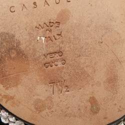 Pre Owned Casadei Black Suede Crystals Embellished Slingback Pumps Size 37.5