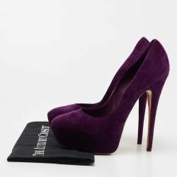 Casadei Purple Suede Platform Pumps Size 38