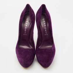 Casadei Purple Suede Platform Pumps Size 38