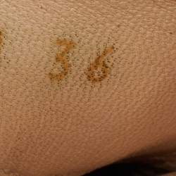 Pre Owned Casadei Navy Blue Leather Ankle Strap Platform Sandals Size 36