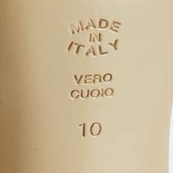 Pre Owned Casadei Metallic Gold Leather Ankle Strap Sandals Size 40