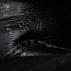 Pre Owned Casadei Black Suede Chain Cap Toe Foldover Wedge Boots Size 39