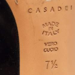 Pre Owned Casadei Black Patent Leather Pointed Toe Pumps Size 37.5