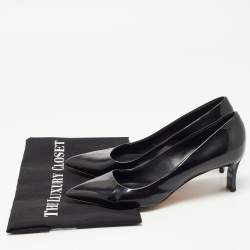 Pre Owned Casadei Black Patent Leather Pointed Toe Pumps Size 37.5