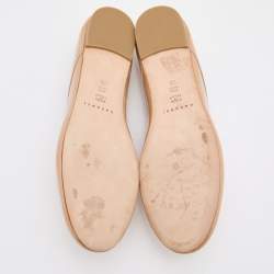 Pre Owned Casadei Beige Patent Leather Lace Up Oxfords Size 38