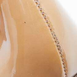 Pre Owned Casadei Beige Patent Leather Lace Up Oxfords Size 38