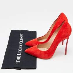 Casadei Red Suede Pointed Toe Pumps Size 38