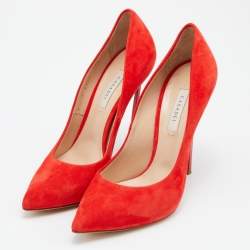 Casadei Red Suede Pointed Toe Pumps Size 38