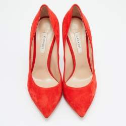 Casadei Red Suede Pointed Toe Pumps Size 38