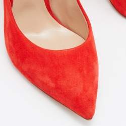 Casadei Red Suede Pointed Toe Pumps Size 38