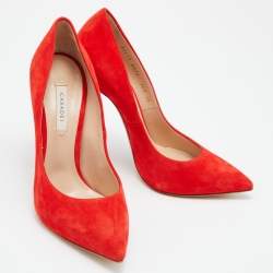Casadei Red Suede Pointed Toe Pumps Size 38